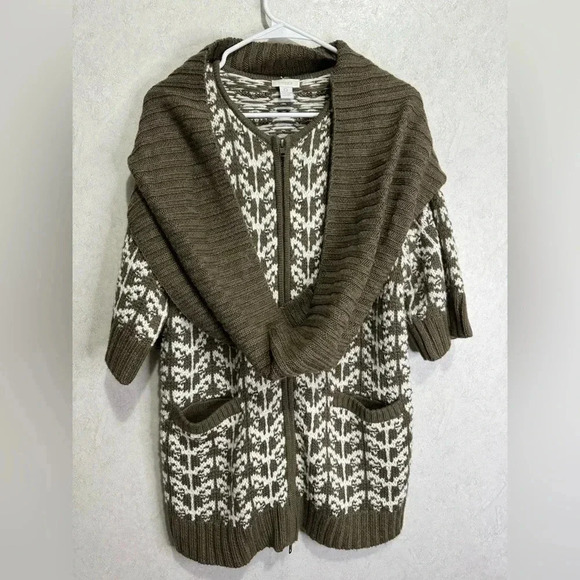 CHICO’s Cassandra Cape Knit Chunky Sweater Size 0 (Small to Large) - Picture 1 of 9